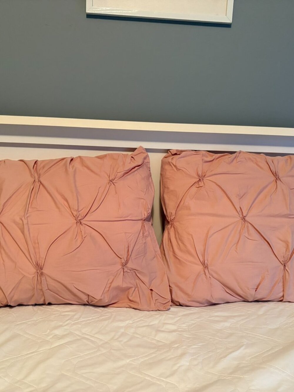 West Elm "Mauve Square Tuck Stitch" Standard Pillow Sham, set of 2